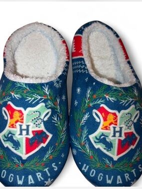 Hogwarts Blue Holiday Women’s Plush Slippers